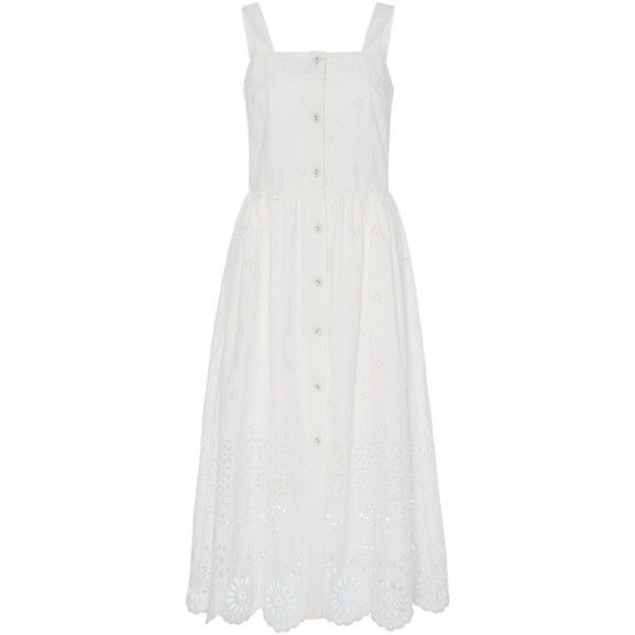 Sea New York White Eyelet Midi Dress Size 2 - Picture 1 of 12